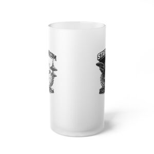 Frosted Glass Beer Mug – Vintage Emblem Brew Stein