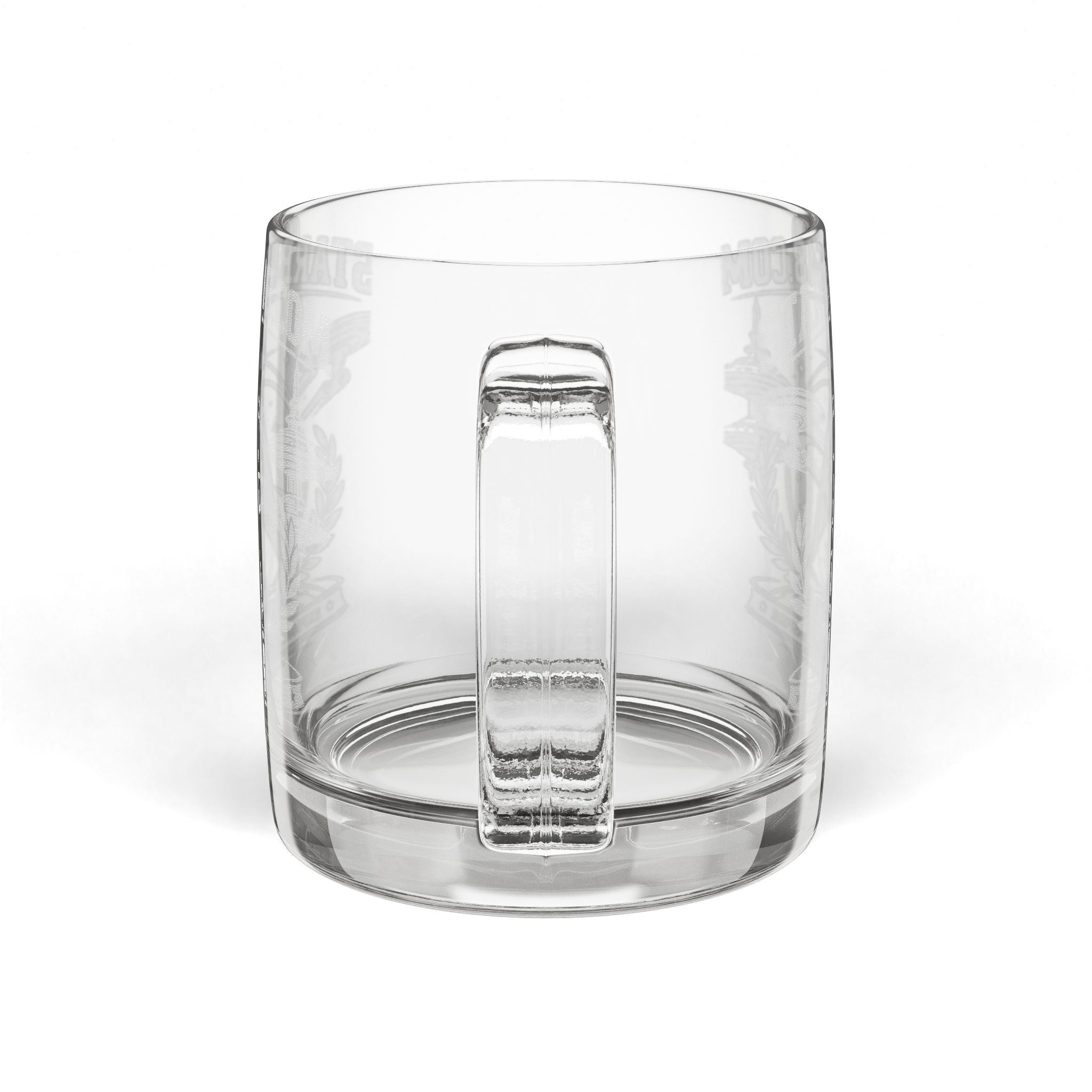 Engraved Glass Coffee Mug — Starbase47 Retro Space Logo, 12.25oz - Image 3