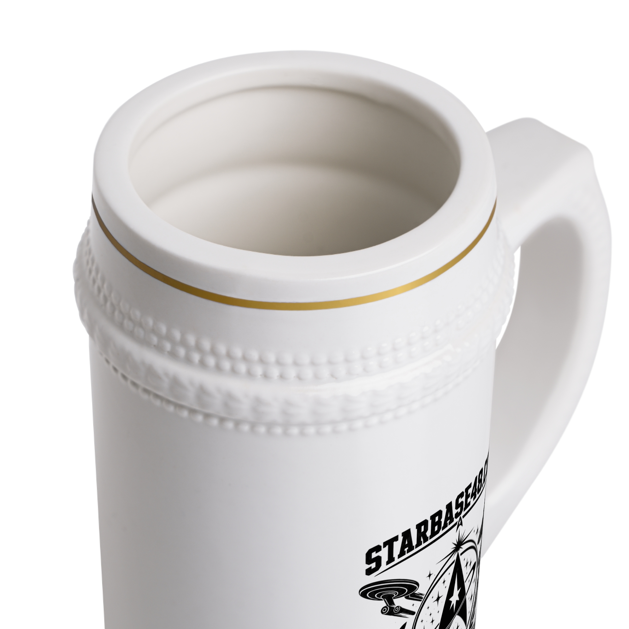 Starbase48 Emblem Beer Stein - Retro Space Logo Ceramic Mug - Image 4