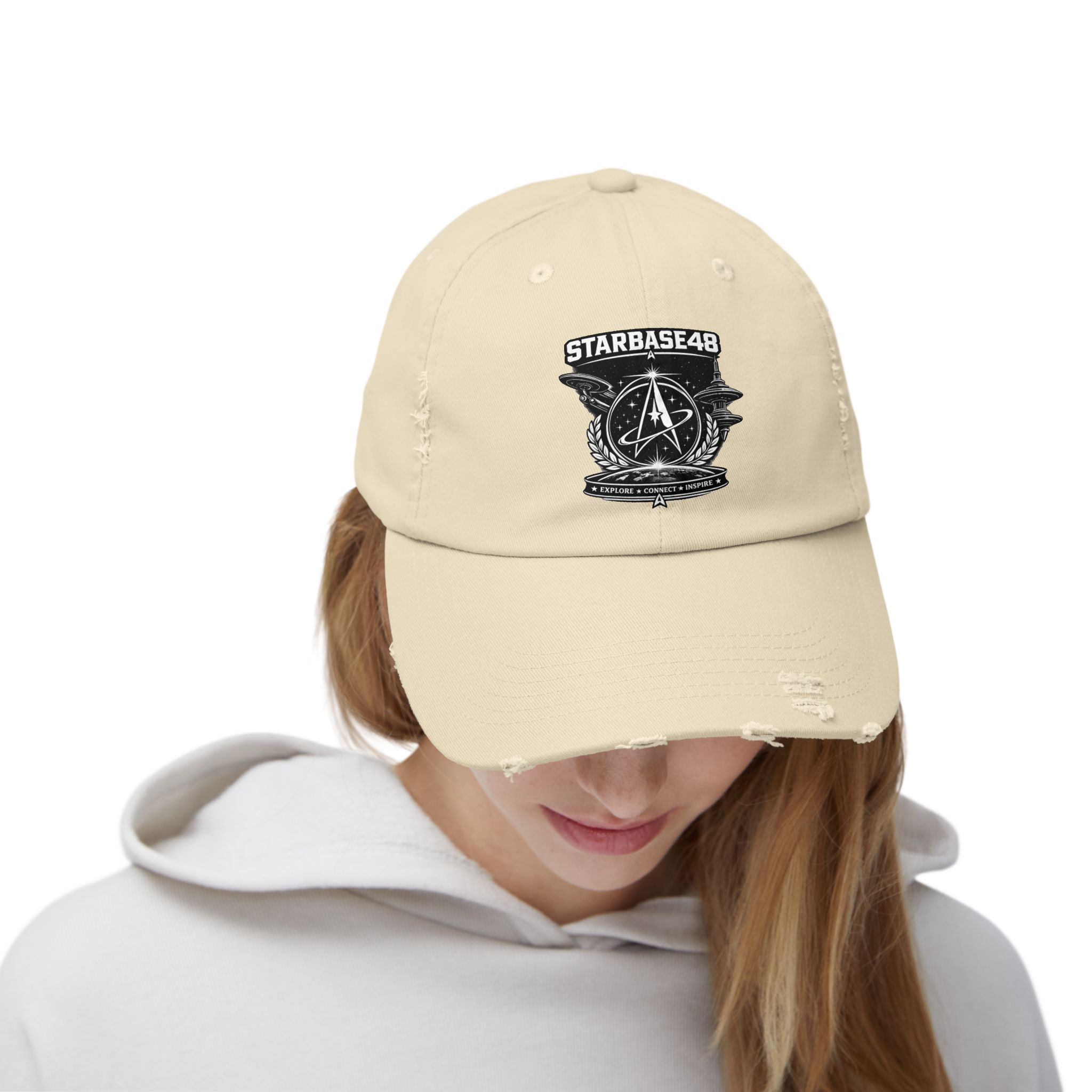 Distressed Cap — Starbase48 Vintage Space Emblem Hat - Image 8