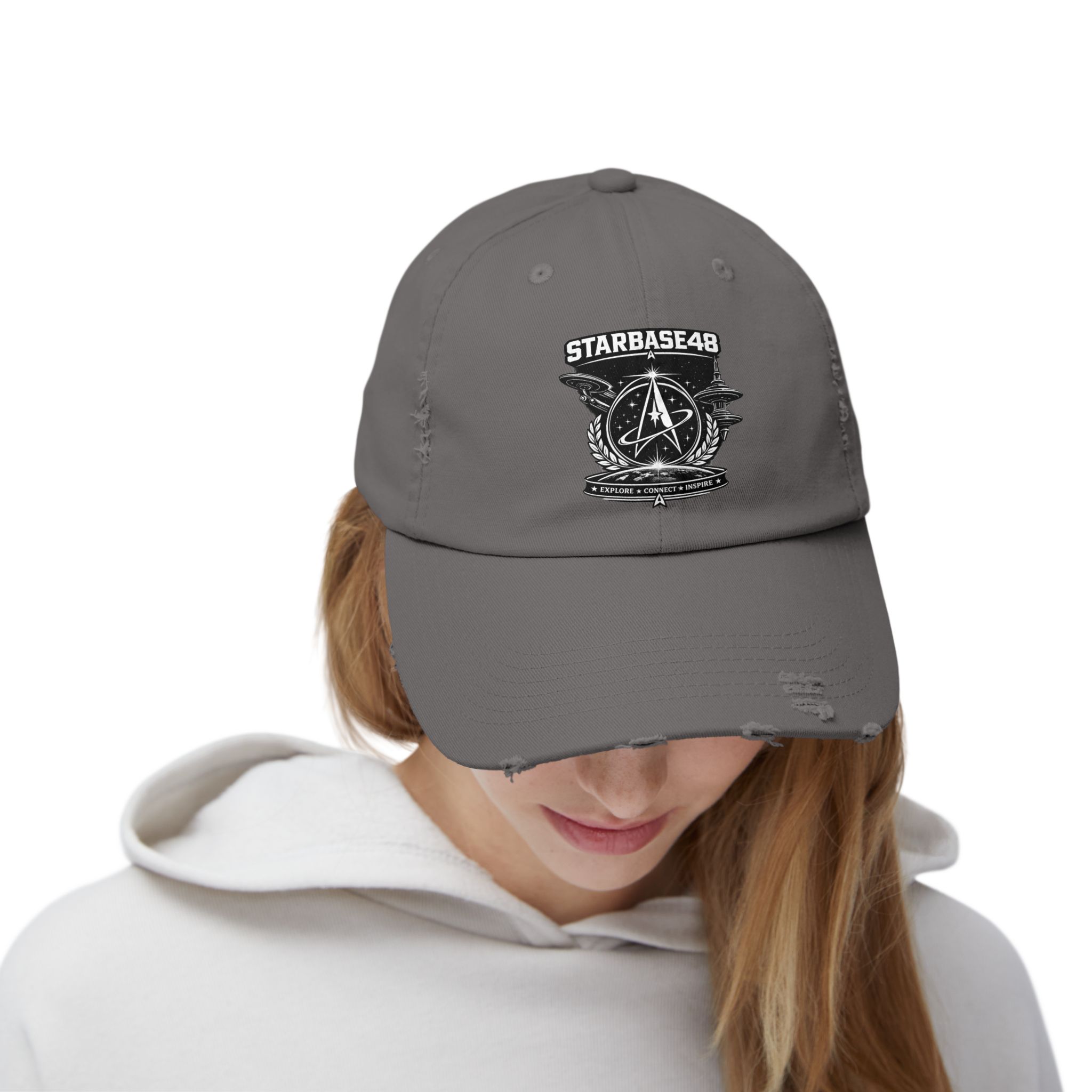 Distressed Cap — Starbase48 Vintage Space Emblem Hat - Image 24
