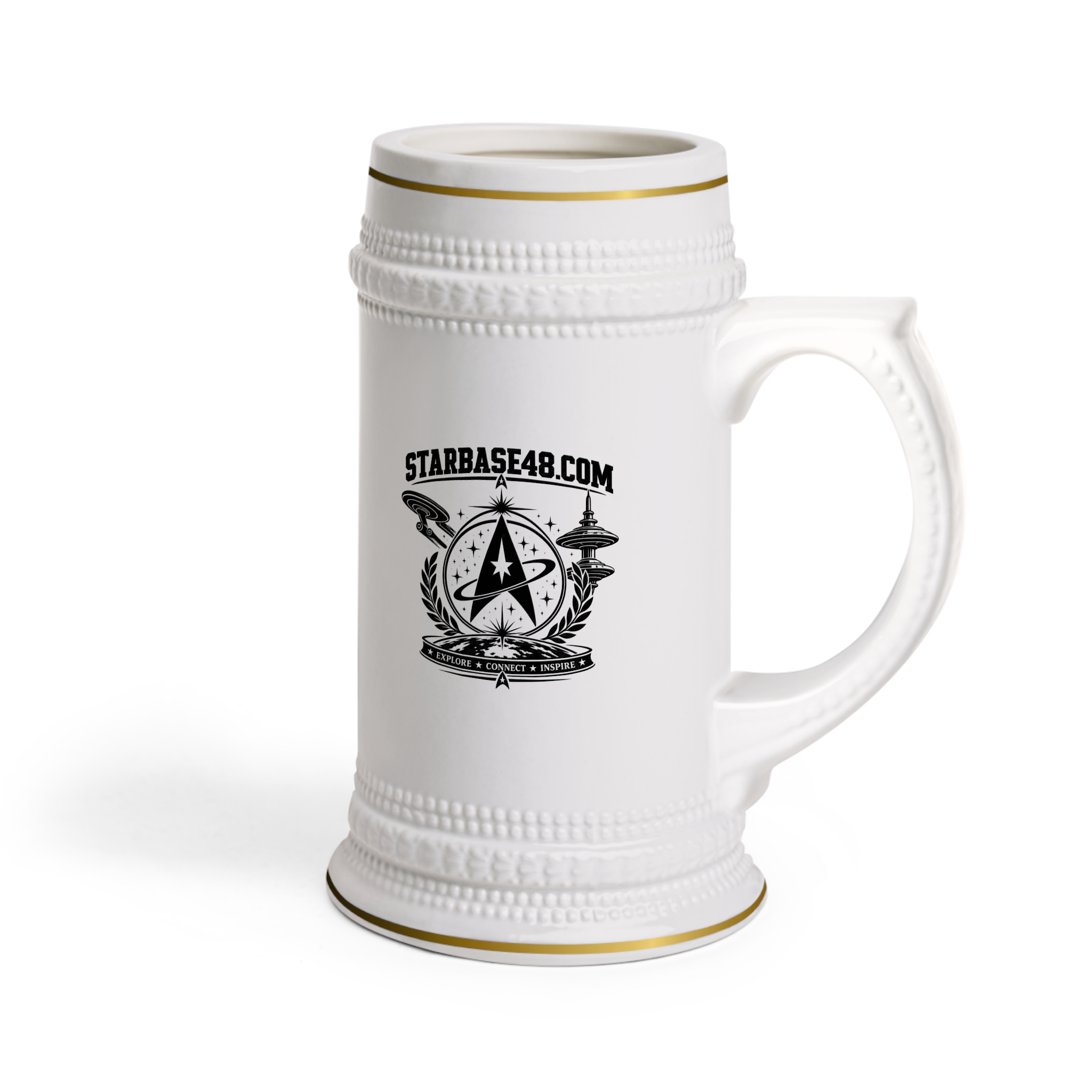 Starbase48 Emblem Beer Stein - Retro Space Logo Ceramic Mug - Image 3