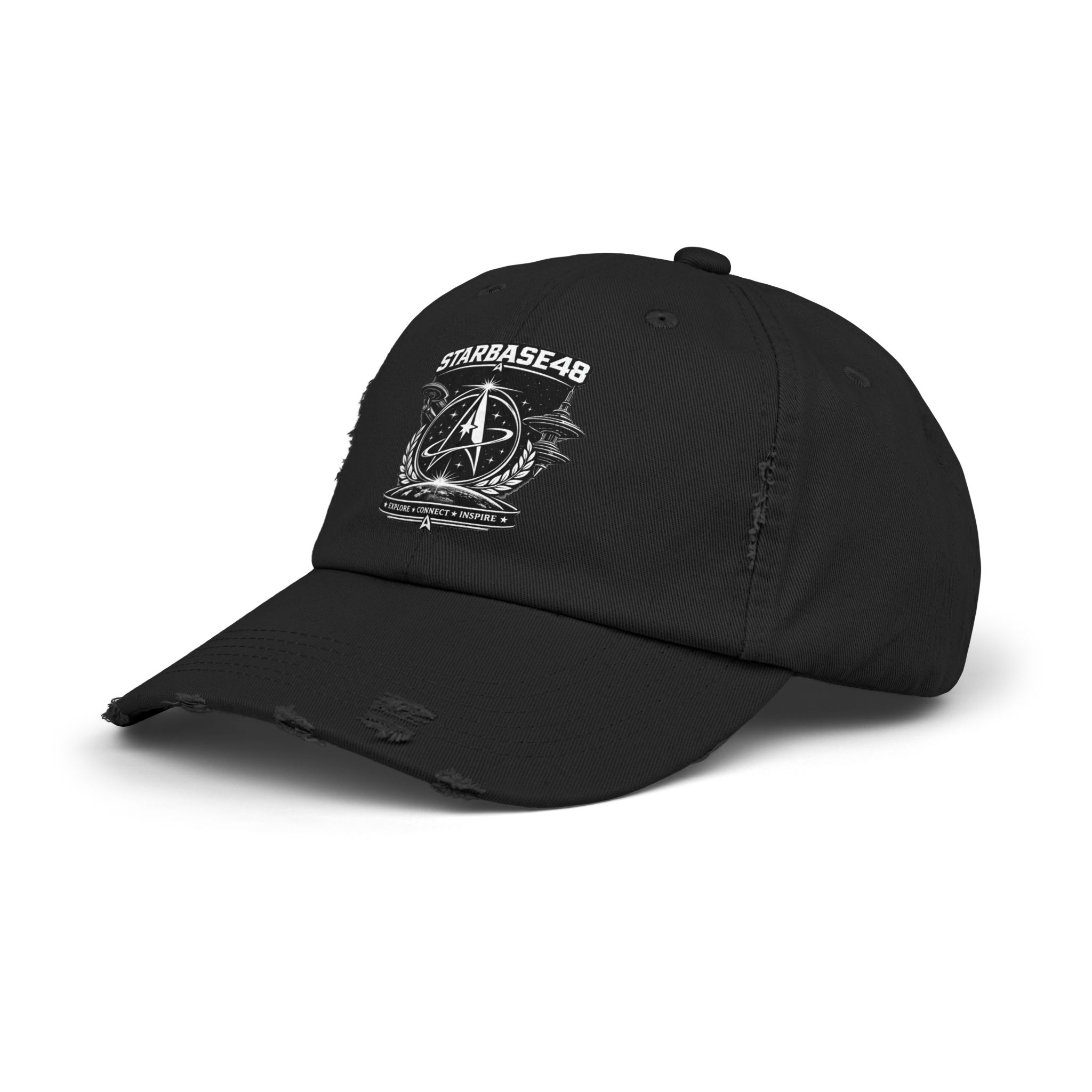 Distressed Cap — Starbase48 Vintage Space Emblem Hat - Image 2