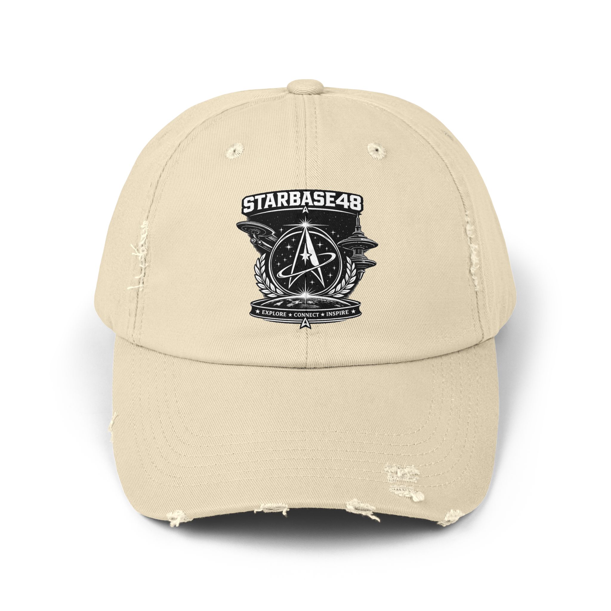 Distressed Cap — Starbase48 Vintage Space Emblem Hat - Image 5