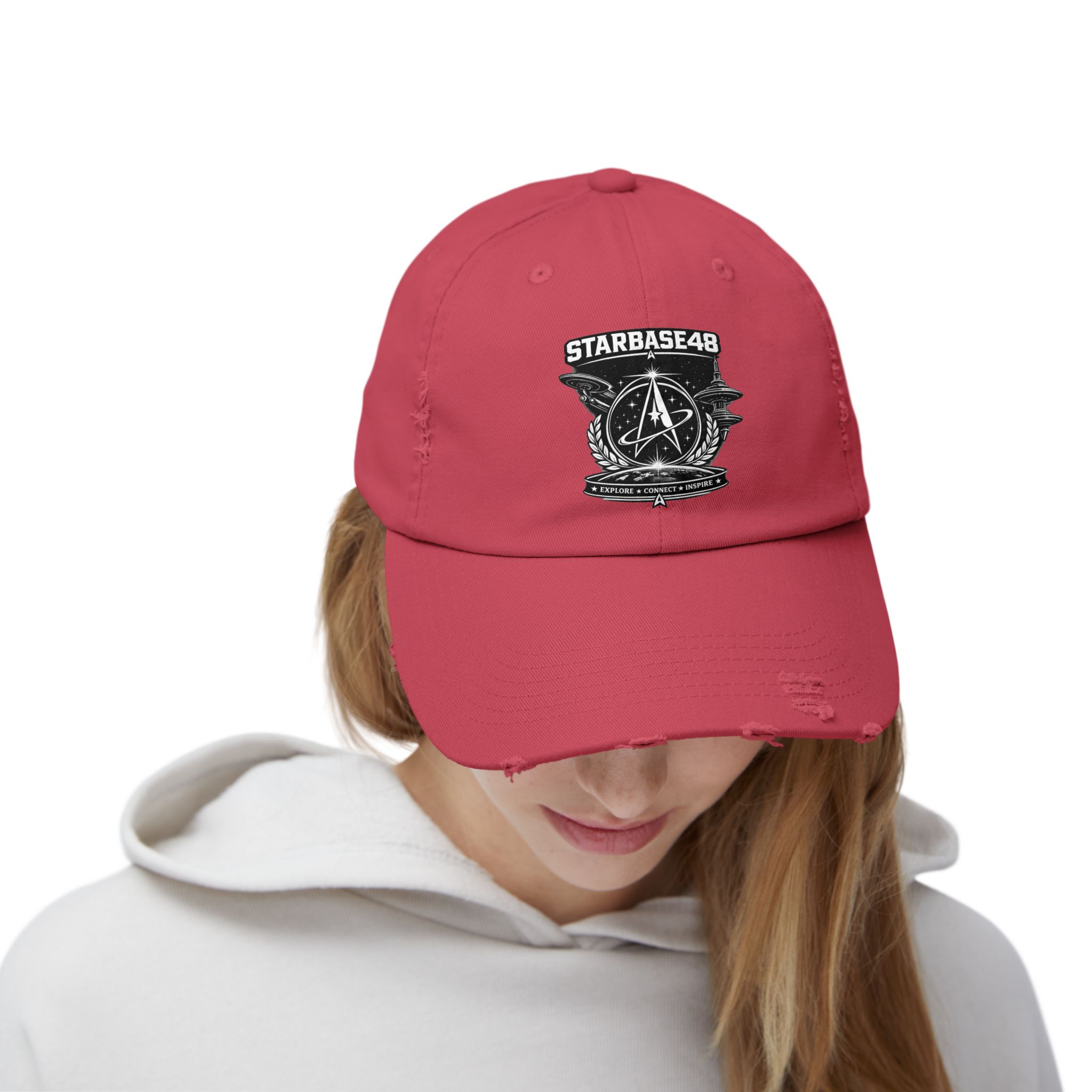 Distressed Cap — Starbase48 Vintage Space Emblem Hat - Image 32