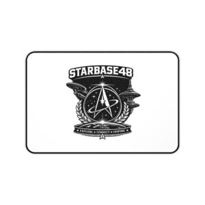 Starbase48 Space Emblem Desk Mat — Explore • Connect • Inspire