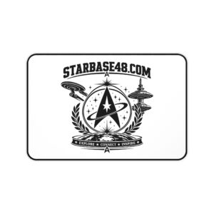 Starbase48.com Space Emblem Desk Mat — Explore • Connect • Inspire