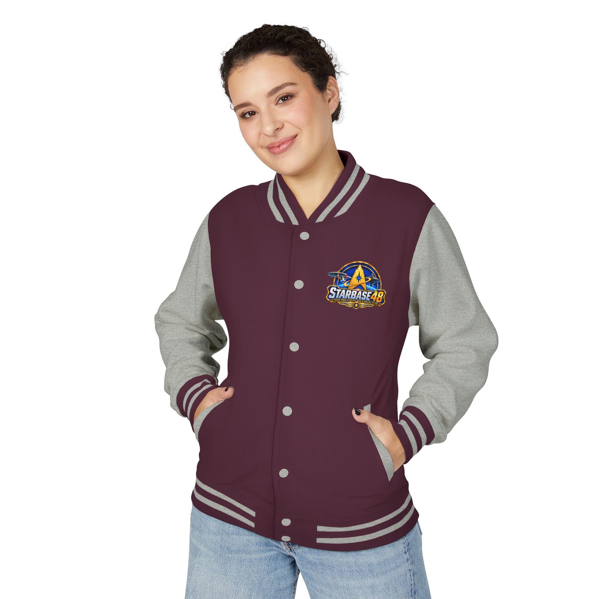 Letterman Jacket — "Proud Member of STARBASE48" Varsity Jacket - Image 43