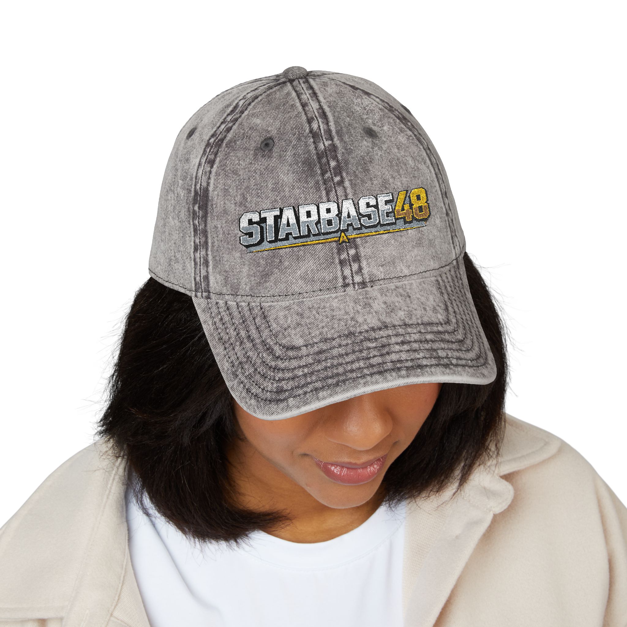 Vintage Embroidered Cap — STARBASE 48 Retro Washed Baseball Hat - Image 3