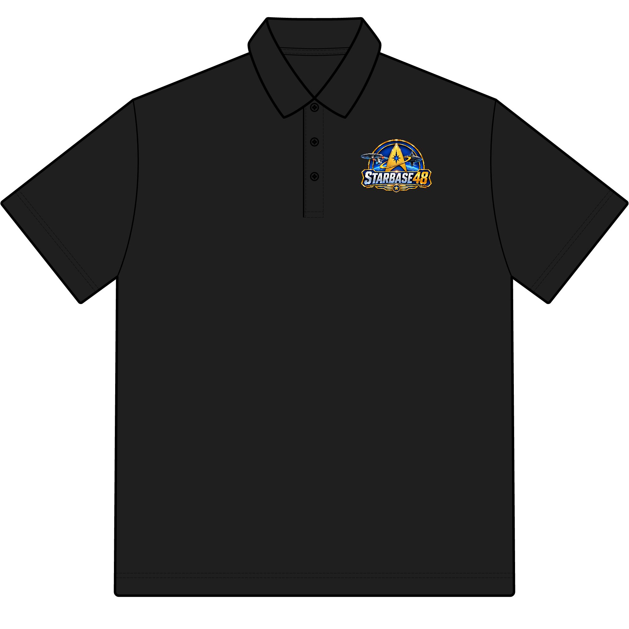 Eclipse Stretch Polo — Embroidered Starbase 49 Logo Performance Shirt - Image 5