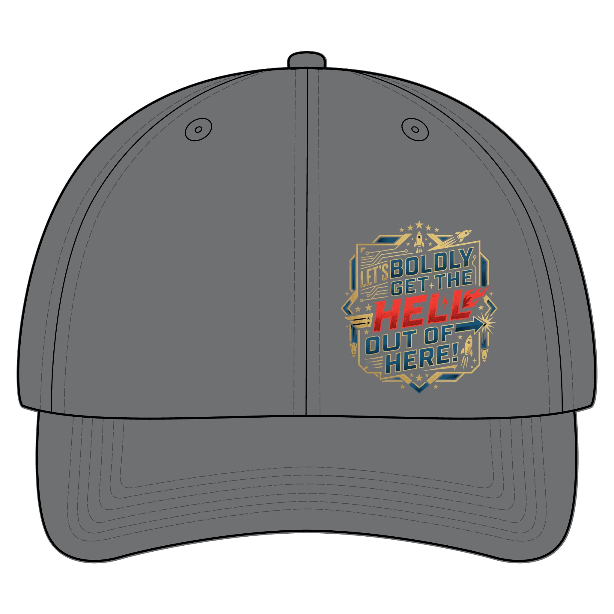 Camouflage Cap — 'Let's Boldly Get the Hell Out of Here' Military Style Hat - Image 8