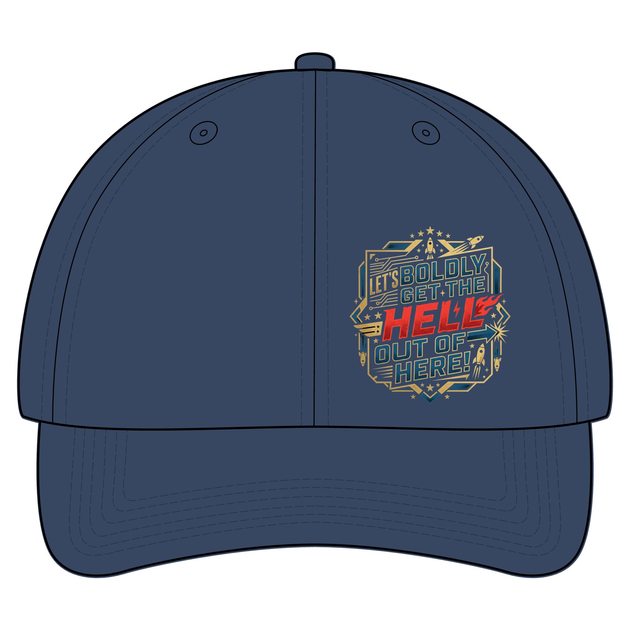 Camouflage Cap — 'Let's Boldly Get the Hell Out of Here' Military Style Hat - Image 11