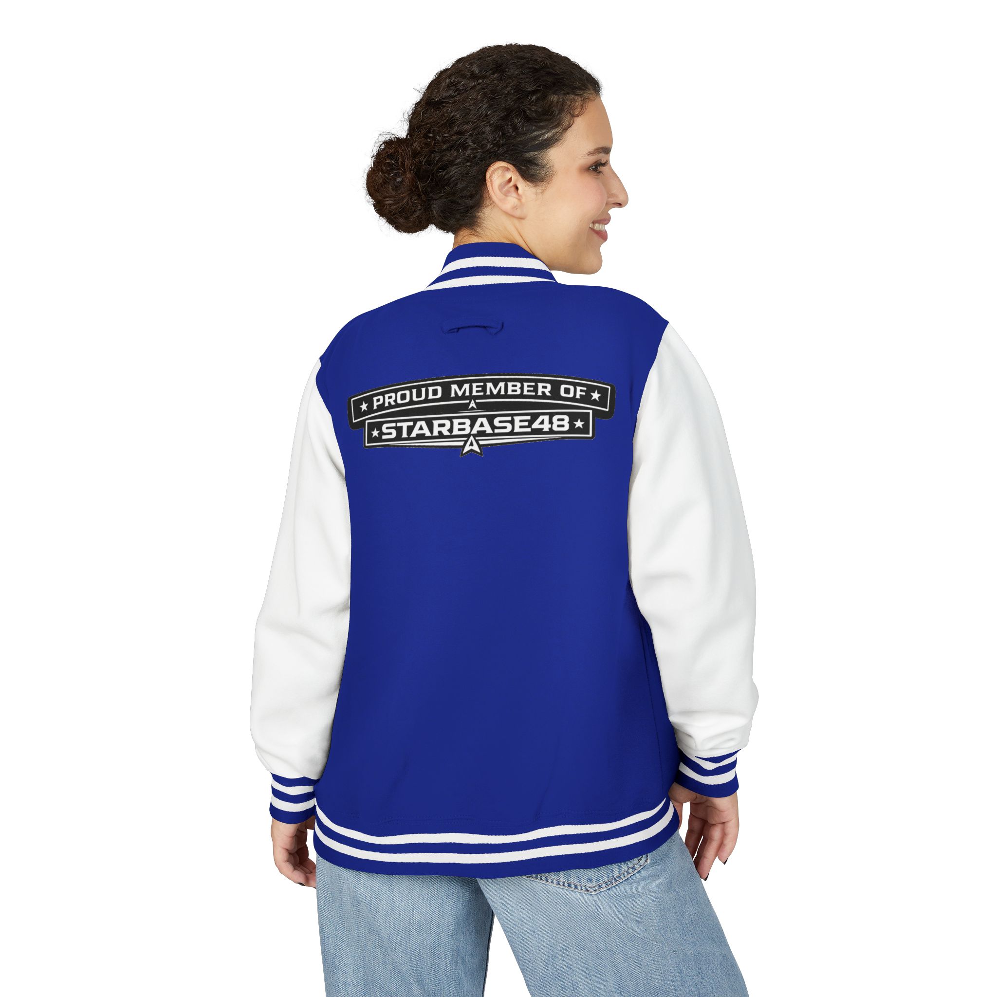 Letterman Jacket — "Proud Member of STARBASE48" Varsity Jacket - Image 24