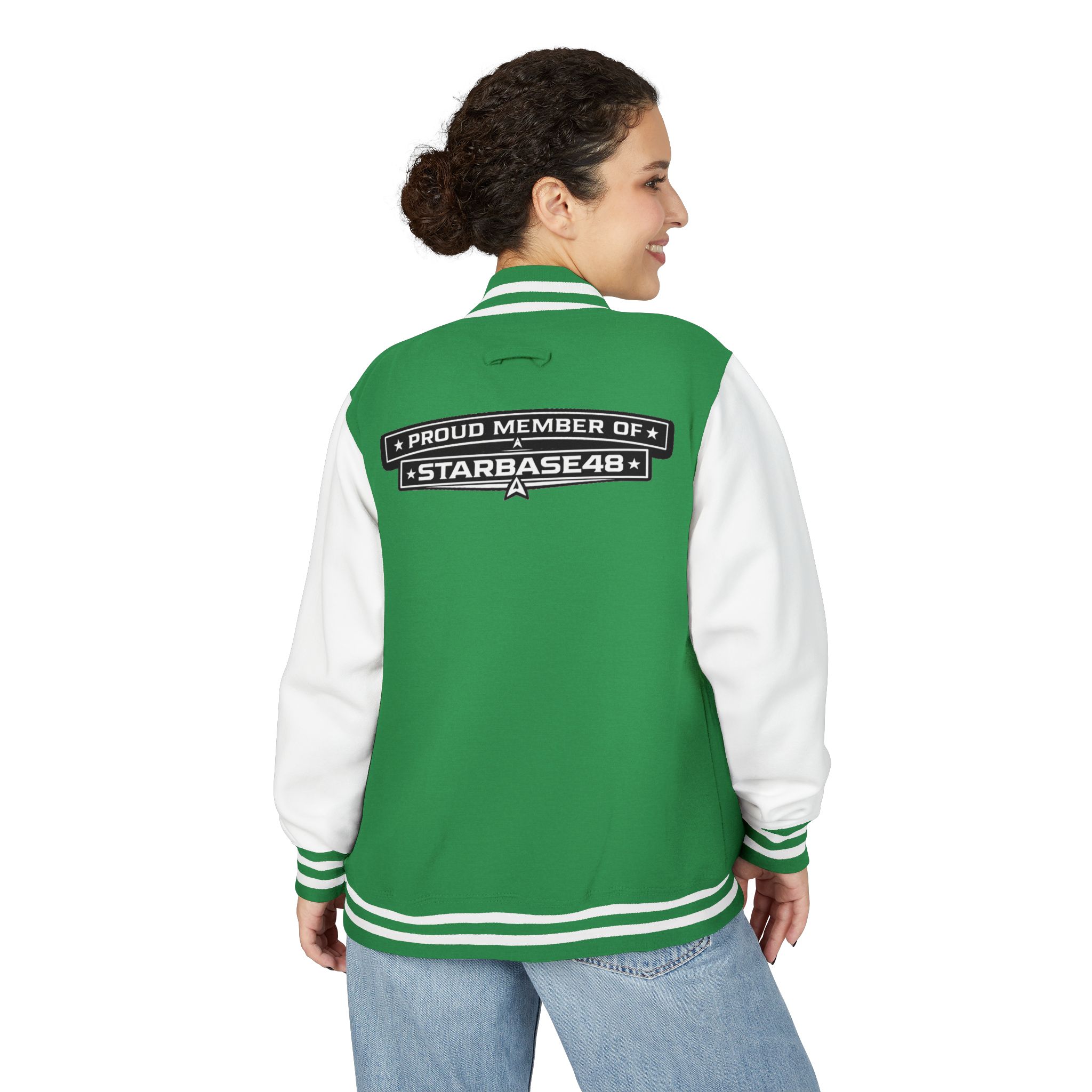 Letterman Jacket — "Proud Member of STARBASE48" Varsity Jacket - Image 36