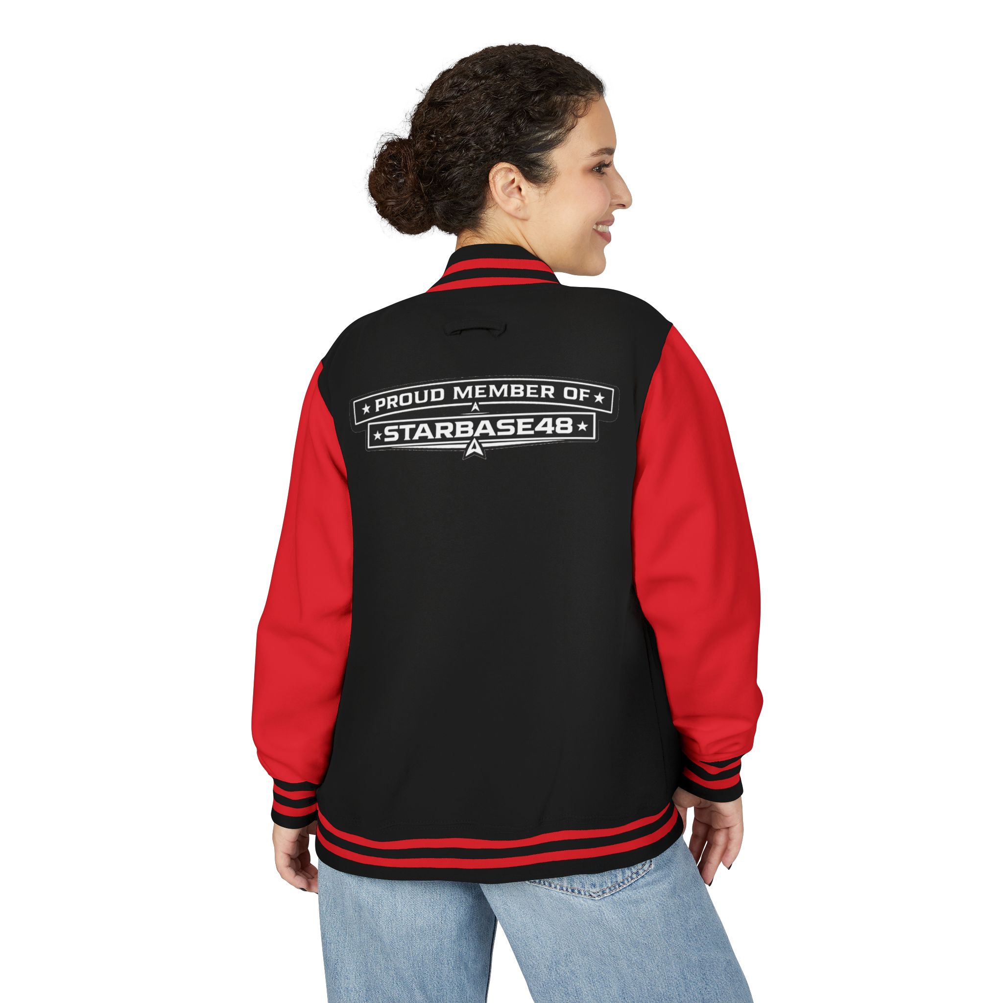 Letterman Jacket — "Proud Member of STARBASE48" Varsity Jacket - Image 48