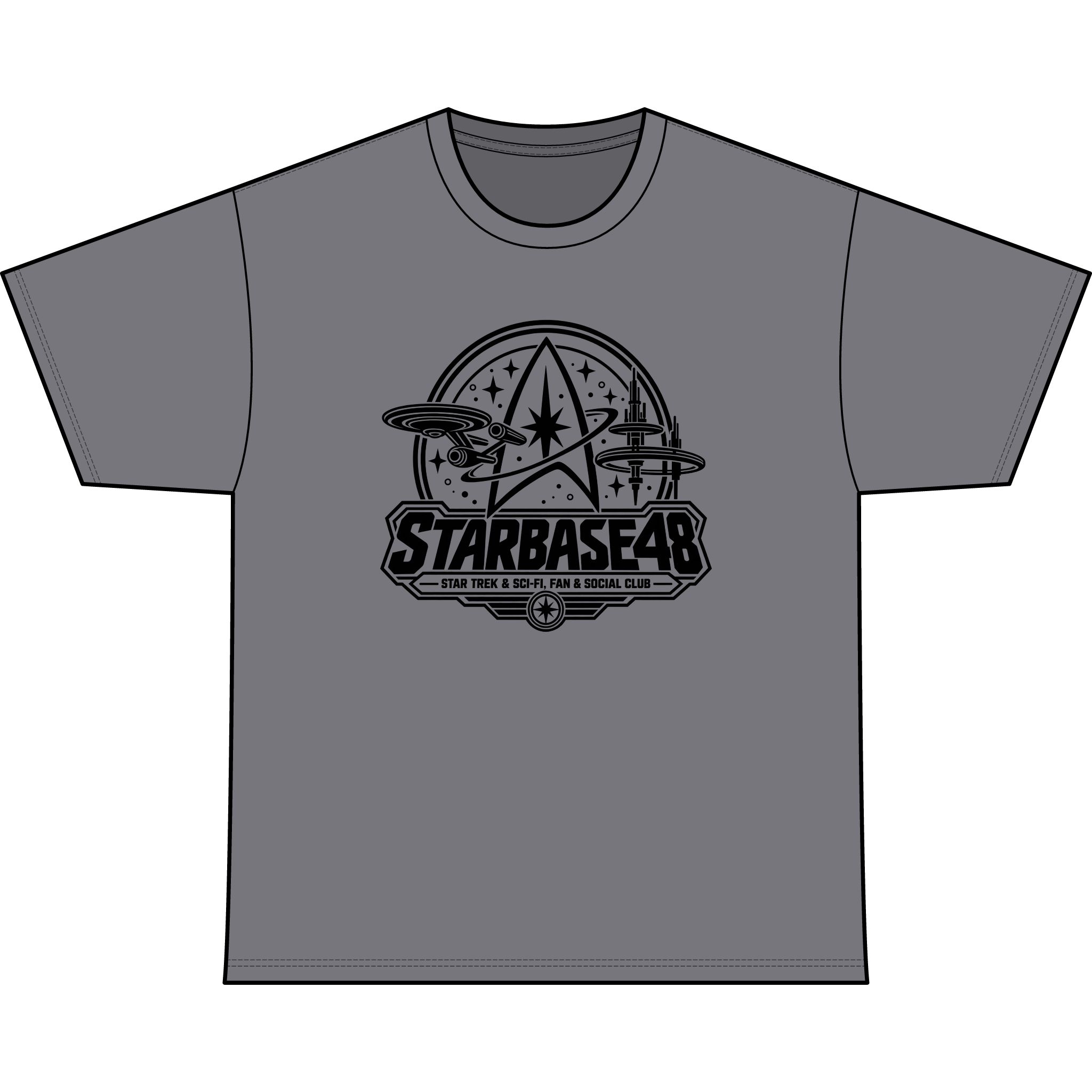 Starbase 48 Retro Sci‑Fi T-Shirt — Military Green Graphic Tee