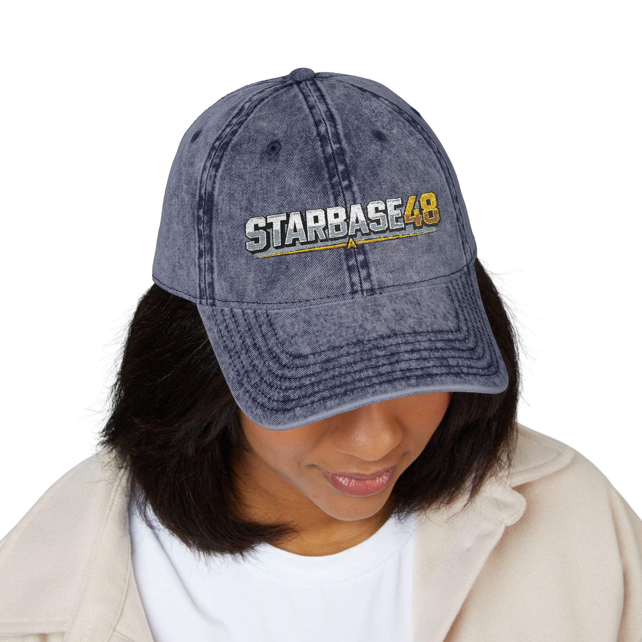 Vintage Embroidered Cap — STARBASE 48 Retro Washed Baseball Hat - Image 11