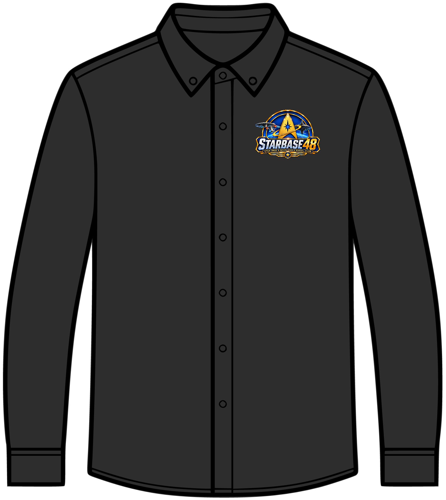Starbase 4D Logo Long Sleeve Shirt — Embroidered Space Crew Polo