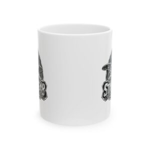 Skull Ranger Ceramic Mug – "State 48" Biker Skull Coffee Cup (11oz/15oz)