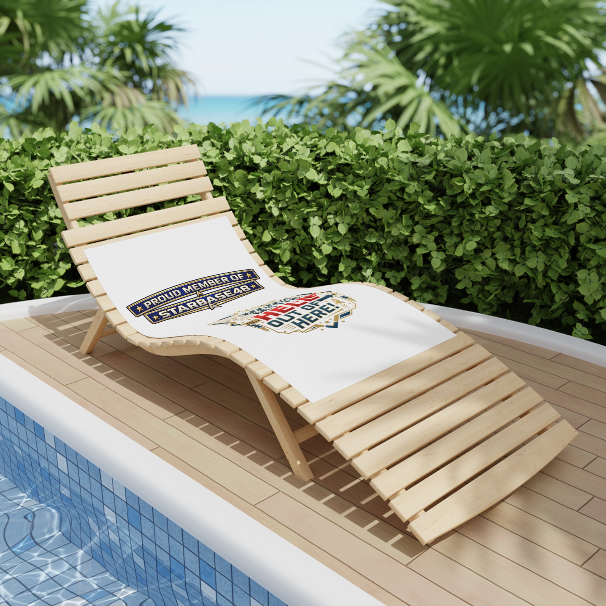 Starbase 48 “Let’s Boldly Get the Hell Out of Here!” Beach Towel - Image 12
