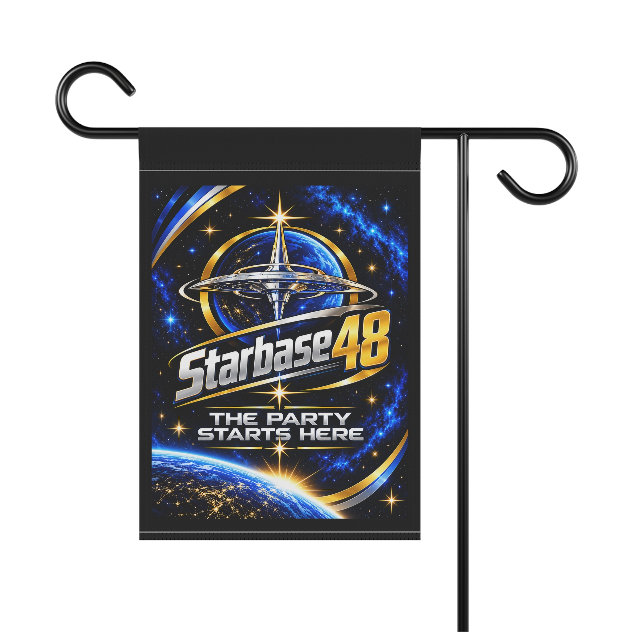 Garden Flag - Starbase48 'The Party Starts Here' Space Garden Banner - Image 2
