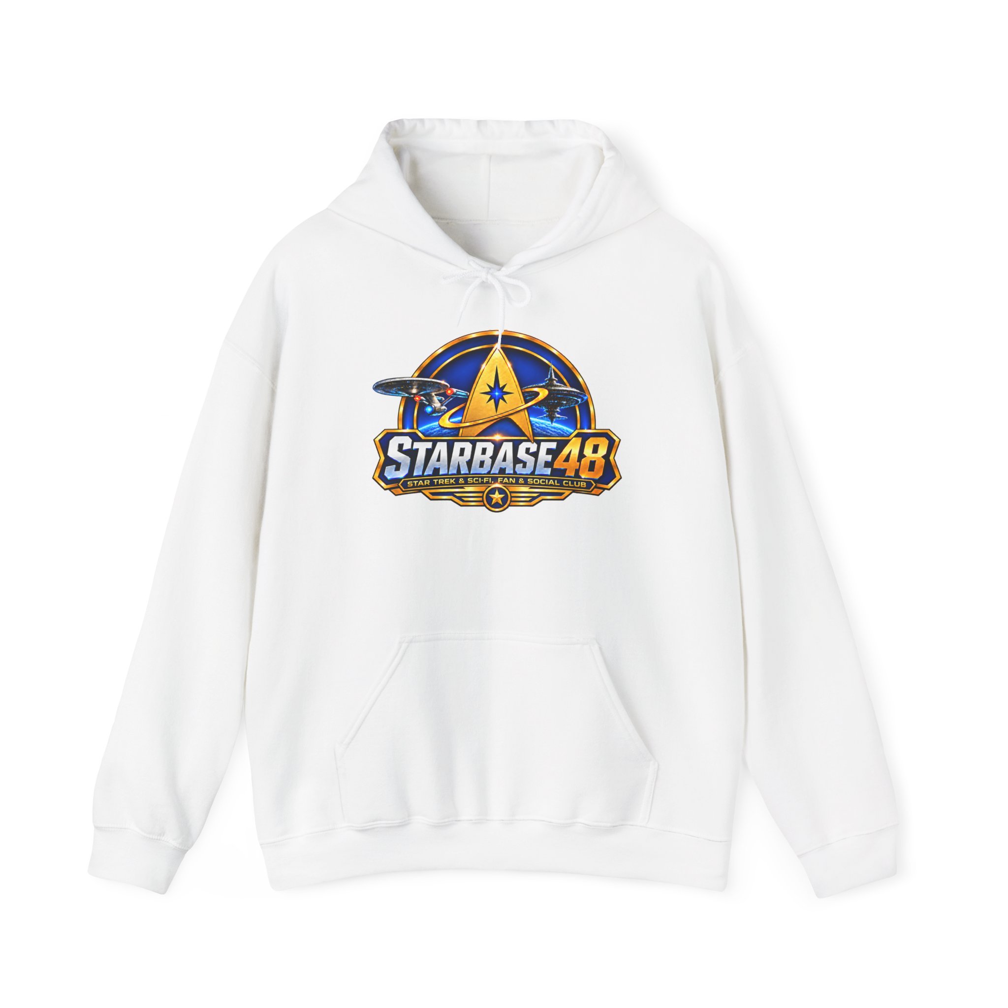 Starbase 48 Logo Hoodie — Retro Space Gaming Sweatshirt