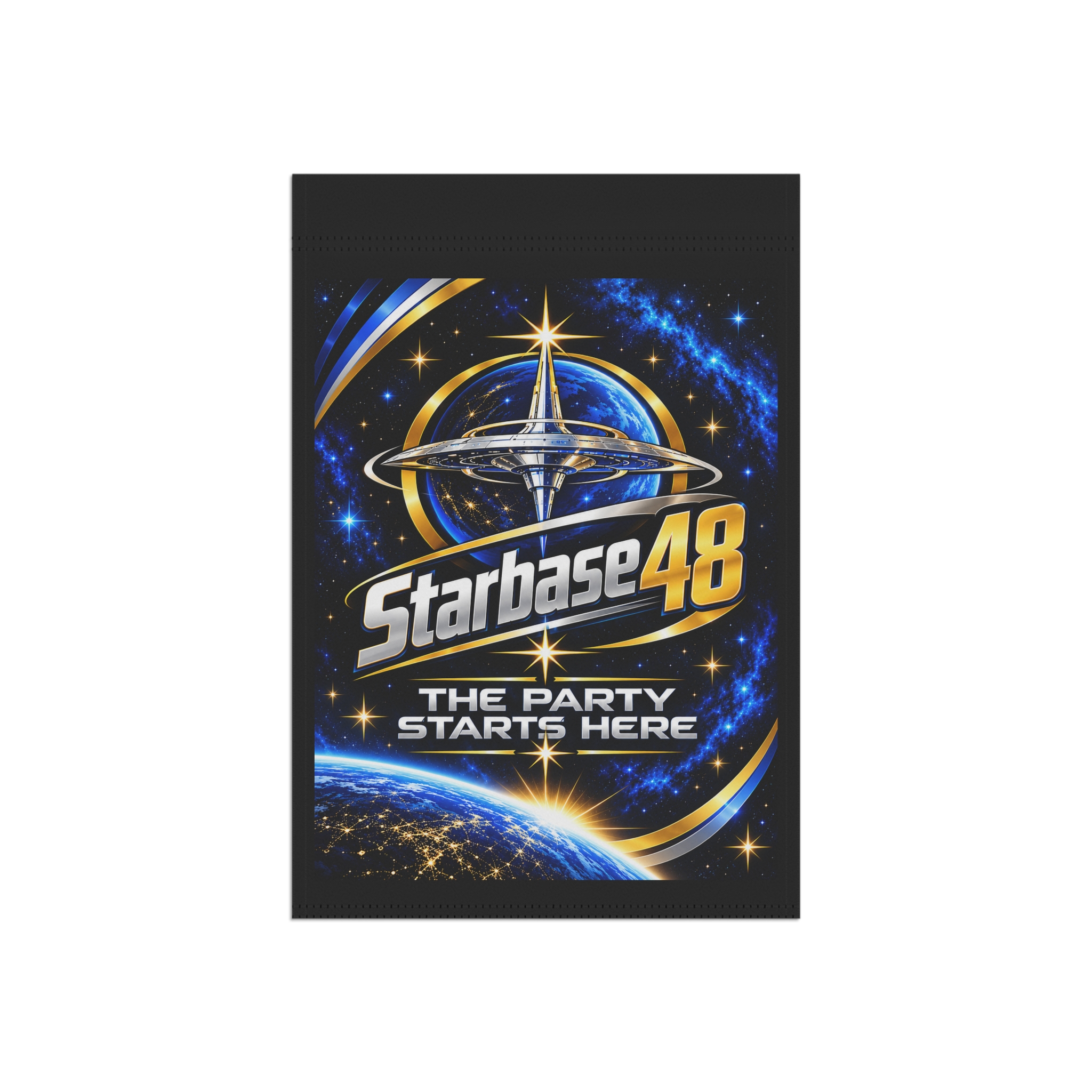 Garden Flag - Starbase48 'The Party Starts Here' Space Garden Banner - Image 3