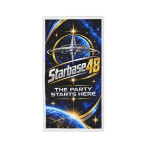 Starbase48 Beach Towel — "The Party Starts Here" Space Graphic